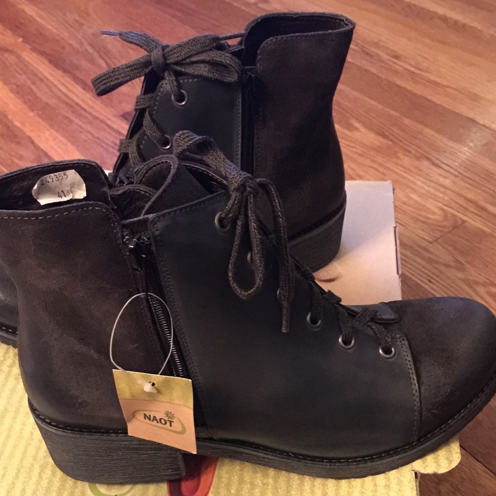 Naot Leather & Suede Lace-up Boots EU41/US10